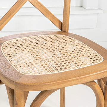 Cassis Traditional X-Back Wood Rattan Dining Chair - JONATHAN Y